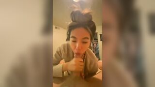 Asian Cum Slut Milking Her Boyfriend's Cock In Her Mouth Video
