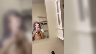 Pretty Asian Showing her Tits On Mirror Video