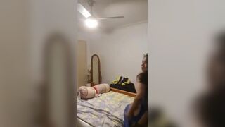 Asian Slutty Wife In Blue Lingerie Exposing Her Everything on Cam Video