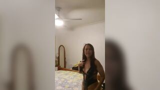 Asian Milf Revealing Tits and Rubbing Pussy On Bed After getting Turned On Video