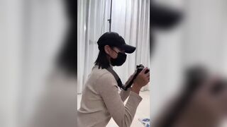 Sexy Asian Babe Recording BTS Video