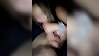 Asian Gf Sucking big White Cock in Dark Video