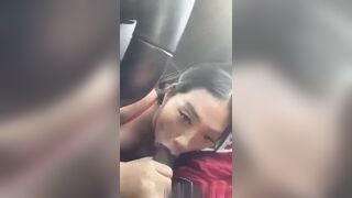 Asian Gets Horny While On Road Trip and Sucks Creamy BBC Video