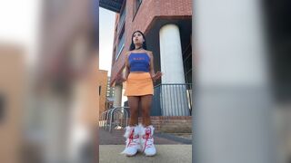 Sexy Asian Fit Babe Dancing Outdoor Video