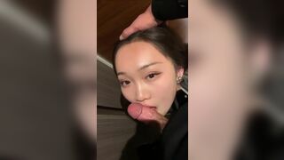 Asian Girl Doing a Quick Blowjob Secretly Video
