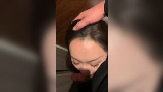 Asian Girl Doing a Quick Blowjob Secretly Video