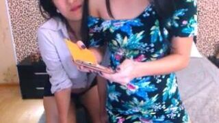 Lesbian Asian Girl Licking Their Boobies On Webcam In Front Of Their Boyfriend's Video