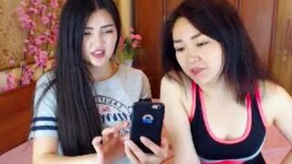 Couple Asian Girls Teasing And Making Fun Of Bf's Cock On Call Video