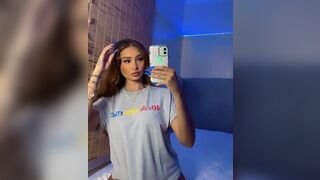 Hot Asian Babe Showing Off On Mirror Video