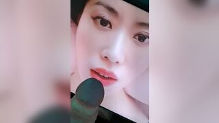 Asian Horny Guy Jerking On a Photo Video