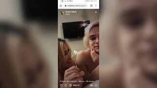 God's Bitch hot Asian Girl Sucks Her Bf's hard Dick On the Live Video