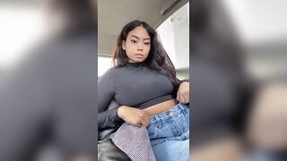Hot Asian With Soft Big Boobs Exposing On Car VIdeo