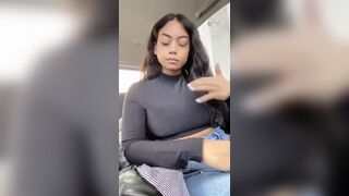 Hot Asian With Soft Big Boobs Exposing On Car VIdeo