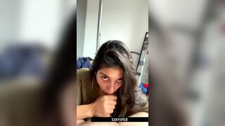 Horny Asian GF Sucking Her BF's Big Cock Gently Video