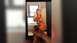 Guy Masturbating And Shooting A Big Load While Watching Gf's Hot Photo Video
