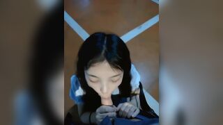 Pretty Asian Teen Sloppy Blowjob Video