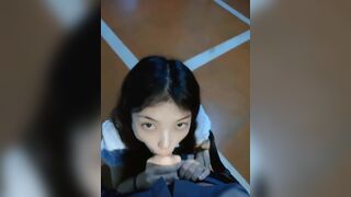 Pretty Asian Teen Sloppy Blowjob Video