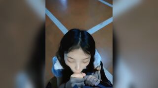 Pretty Asian Teen Sloppy Blowjob Video