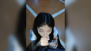 Pretty Asian Teen Sloppy Blowjob Video