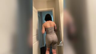 Tymwits Asian Shaking ass In Tight Outfit Tiktok Video