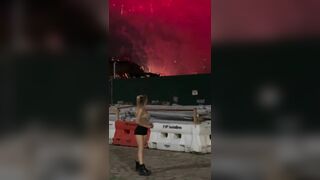 Pretty Busty Asian Babe On New Year Eve Outdoor Video