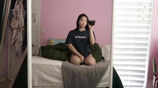 Goddessjun Pretty Asian Reveals her Boobs On Mirror Video