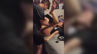 Asian Teen Girl Getting Mouthfucked and Pounded Hardcore By a Classmate Leaked Video