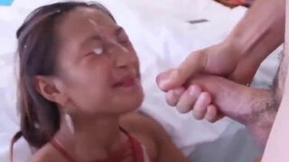 Asian Babe Gets Huge Facial By Boyfriend Video