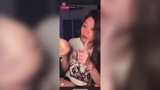 Asian Slut Sucking Dildo and Licking Toys on Live Video