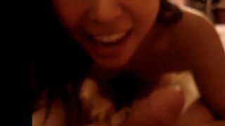 Sexy Asian Cutie Sucks His Cock Happily and Gets Banged Hard By Him After It Leaked Cam Video