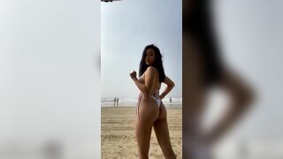Asian Girl Showing Hot Booty In Bikini Outdoor Video