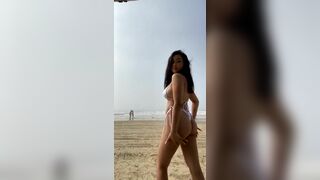 Asian Girl Showing Hot Booty In Bikini Outdoor Video