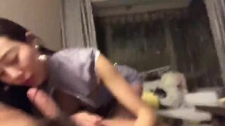 Amateur Asian Gentle Blowjob On Bf's Cock Video
