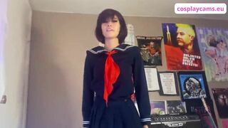 Cosplay Asian Student Rides After Showing off her Ass And Pussy Video