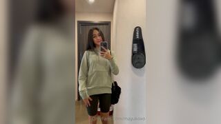 Mayukoxo Asian Shows off In Tight Shorts On Mirror Onlyfans Video