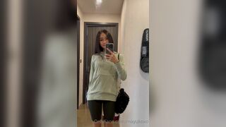 Mayukoxo Asian Shows off In Tight Shorts On Mirror Onlyfans Video