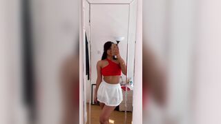 Sexy Asian Model Showing Herself In Tight Top And Hot Skirt Video