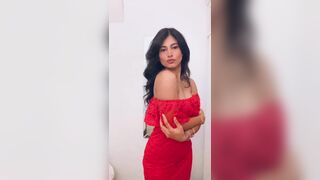 Pretty Sexy Asian Showing Herself On Hot Red Frock Video