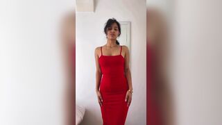 Pretty South Asian beauty In Sexy Red Frock Video
