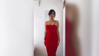 Pretty South Asian beauty In Sexy Red Frock Video
