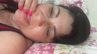 Horny Step Mom Licks Fingers and Teases Her Tits Leaked Video