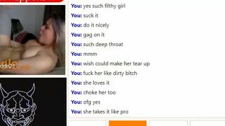 Horny Omegle Couple Doing What Stranger Says Fucking and Choking Girlfriend Video