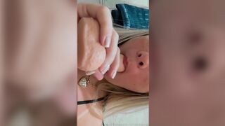 Debora Peixoto Blondie Sucks Big Dildo and Fucks Pussy With it Video