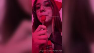 Mafershot Hor Teen Girl Showing Pussy and Boobs While Sucking A Lollipop Onlyfans Video
