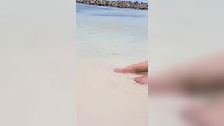 Pretty Big Booty Girl With Huge Boobs Teasing on Beach Video