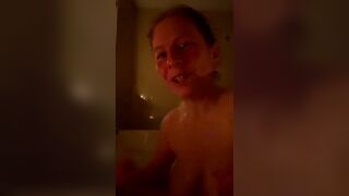 Redheaded Milf Getting Washed Up Naked In Dark Video