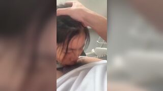 Pretty Asian teen Sucking it Hard For Her Bf Video