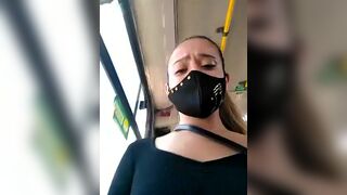 Slutty Girl Showing Pussy On a Public bus Video