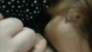 Busty Wife Licking His Balls and Doing Handjob leaked Cam Video