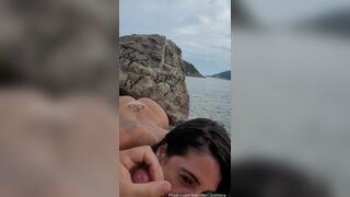 Ligia Maira Fucked From Behind By a BBC After Sucking Fat White Cock On Beach Threesome Video